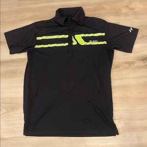 Men’s medium Sligo Golf Black and Green short sleeve Polo golf Shirt